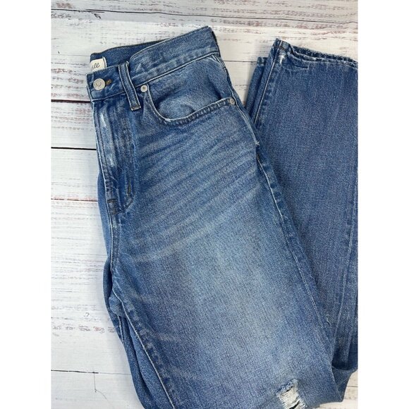Madewell Jeans Adult 27 Blue Denim Perfect Vintage Distressed Womens - Picture 2 of 12